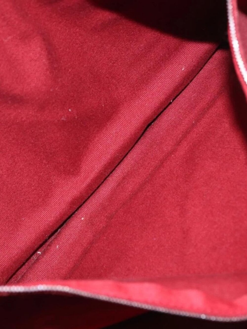HERMES Deauville Hand Bag Canvas Red Silver Auth bs33188 - Picture 10 of 16